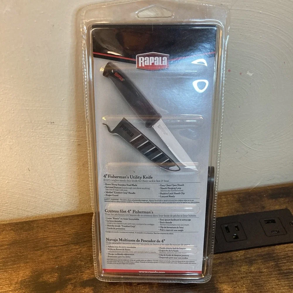 Rapala Fisherman's Utility Knife Black 4 inch‎ RUK4